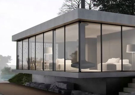 Угловое остекление загородного дома